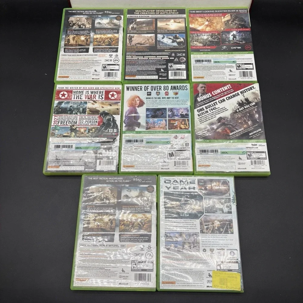 Xbox 360 Shooter Lot 8 Games CIB Battlefield Bad Company 2 Bioshock Crysis Medal